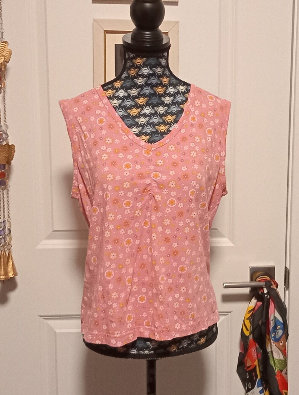 Pink floral sleeveless Penmans top